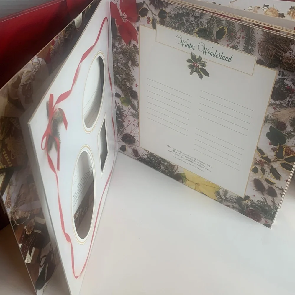 Vintage Christmas Memories Picture Perfect Holiday Photo Album Ribbon Closure